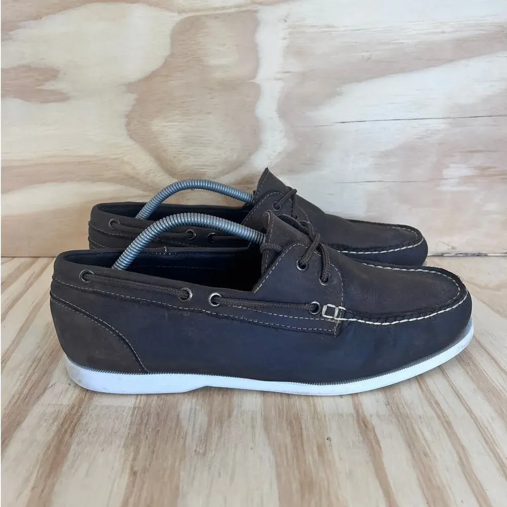 Hitchcock - 2-Eyelet Moccasin - Boat Shoes - Brown - Men's - 9.5 5E Wide - 2618